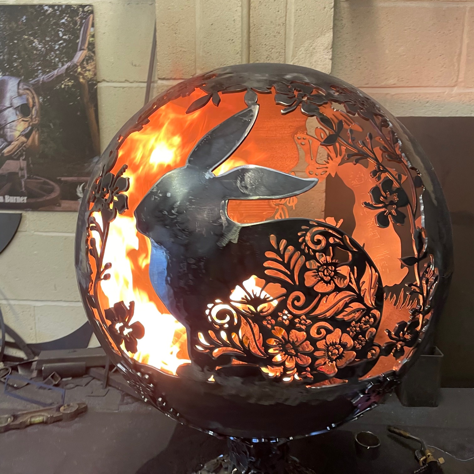 Spring Time Bunnies Fire Globe 560