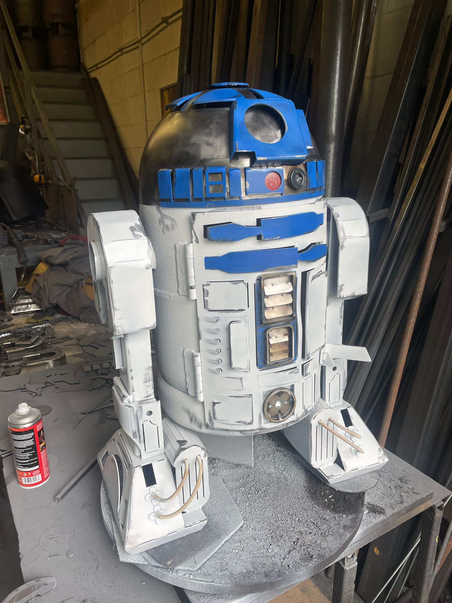 R2D2 WOOD BURNER WITH MOVIE PAINT FINISH