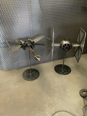 LARGE X WING & TIE FIGHTER CANDLESTICKS