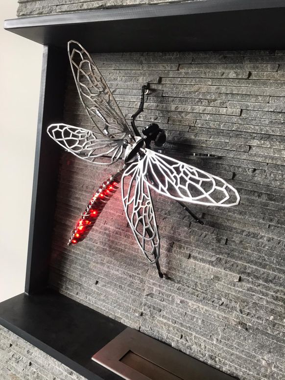 Metallic Dragonflies Sculpture