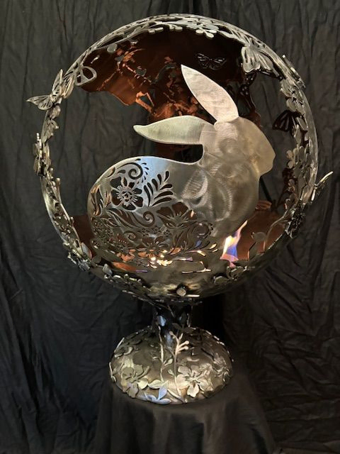 Spring Time Bunnies Fire Globe 560